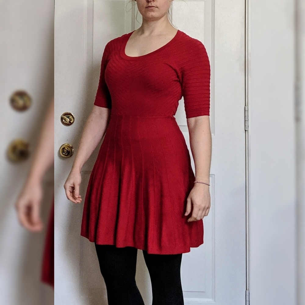 Red ribbed Candie's A-line dress size medium